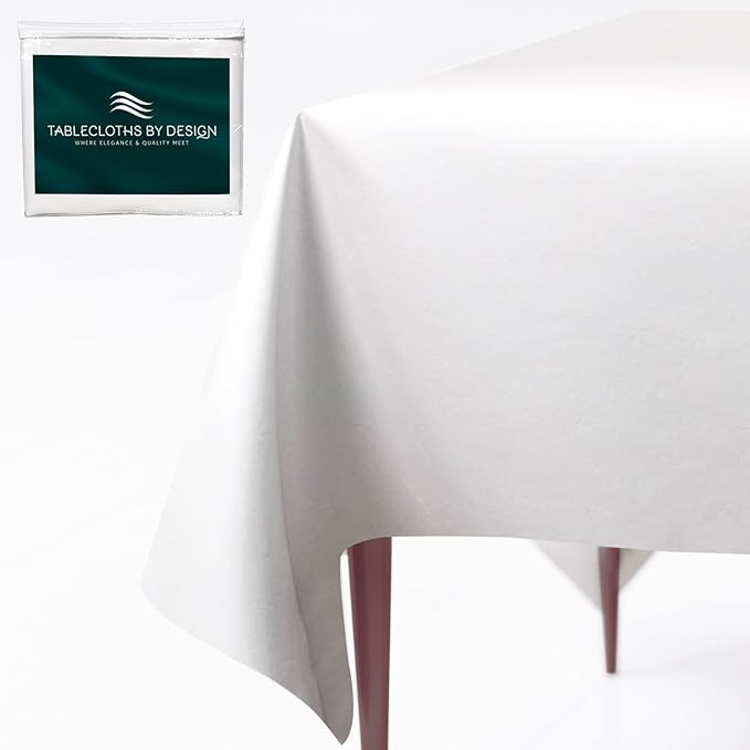Premium Table Pad Protector Superior Protection from Spills, Scratches & Heat- Reusable Vinyl Table Cloth with Cushion Flannel Backing (52" Round)