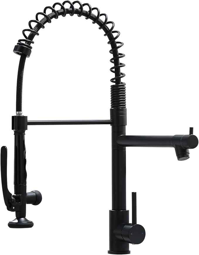 Fapully Black Kitchen Faucet,Commercial Pull Down Kitchen Sink Faucet with Sprayer