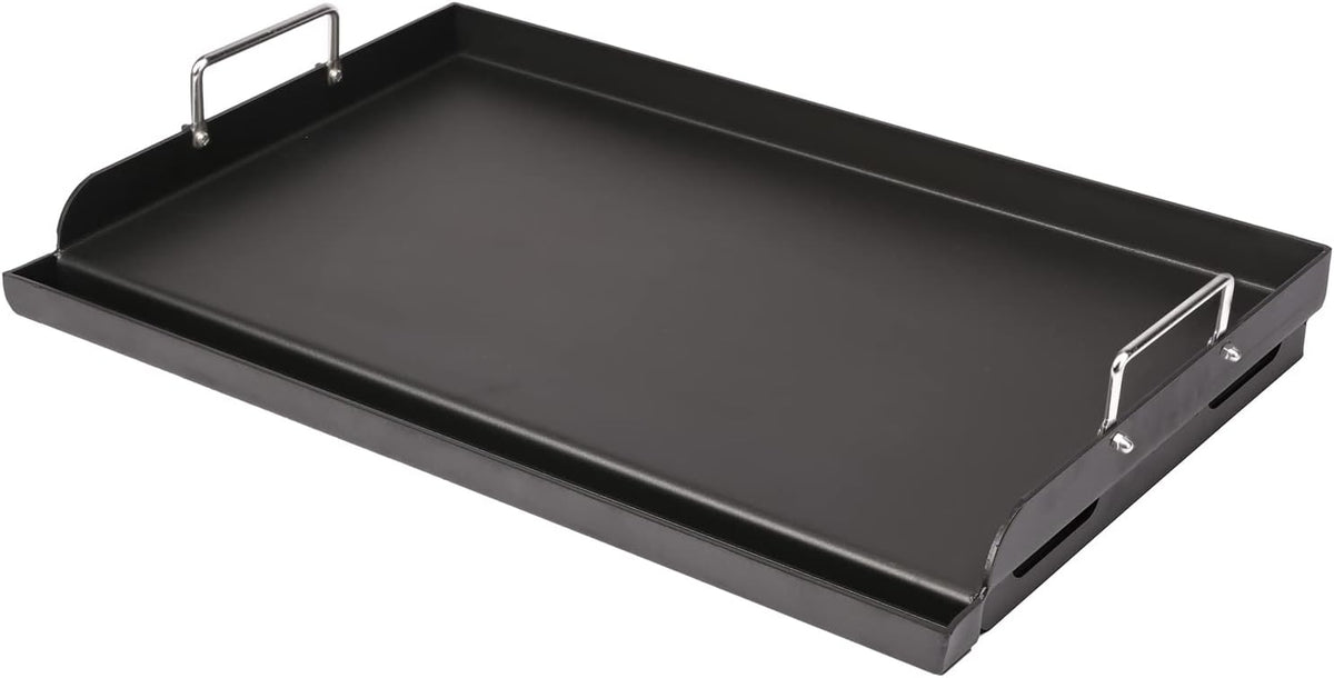 Utheer 25" x 16" Pre-Seasoned Nonstick Cast Iron Griddle for Gas & Charcoal Grills – Universal Flat Top with Grease Groove, Reinforced Ridges & High Sidewalls, Great for Parties, Camping & Tailgating