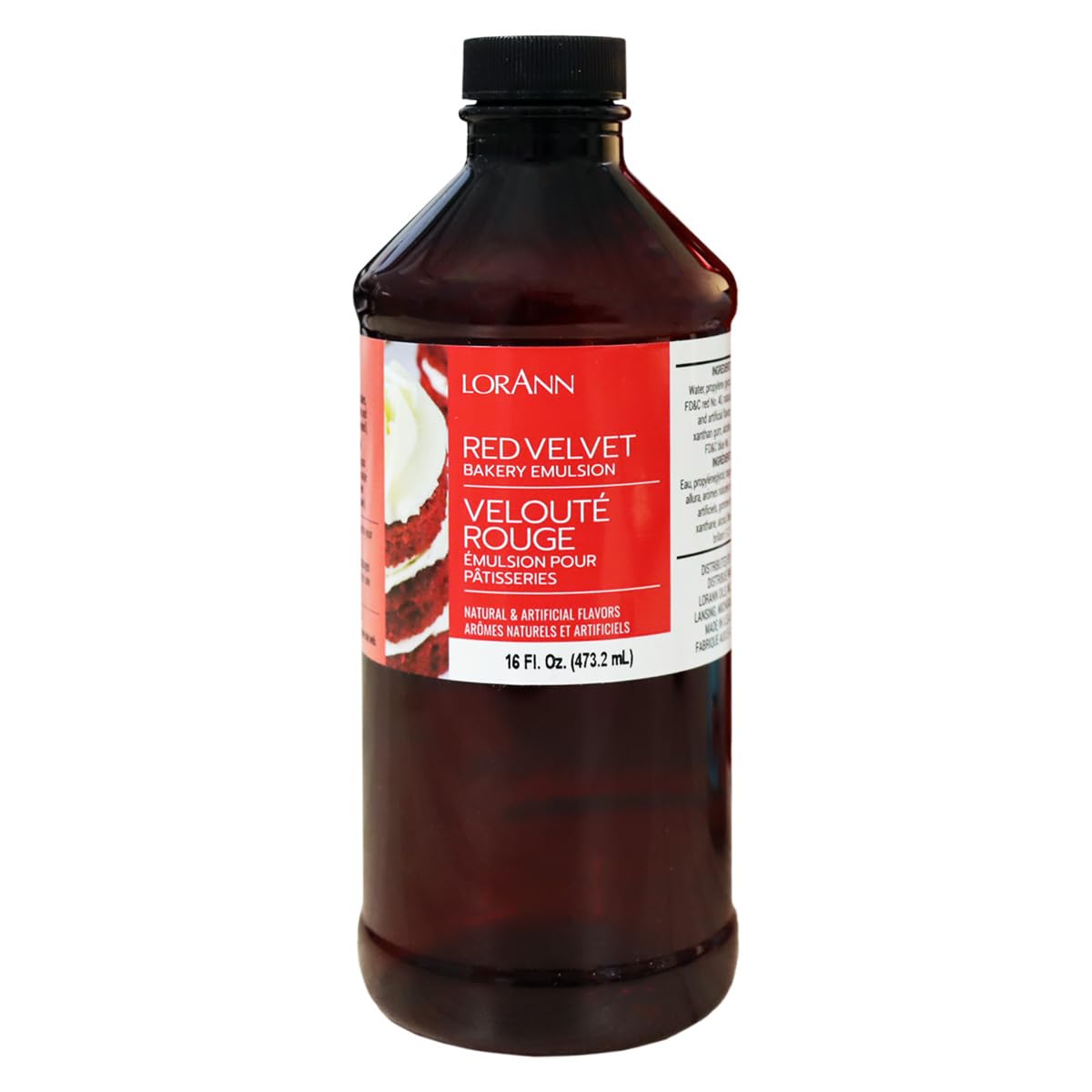 LorAnn Oils Red Velvet Bakery Emulsion: True Essence, Ideal for Boosting Fruit Tones in Cakes, Cookies & Desserts, Gluten-Free, Keto-Friendly, Extract Substitute Essential for Your Kitchen, 16 Oz