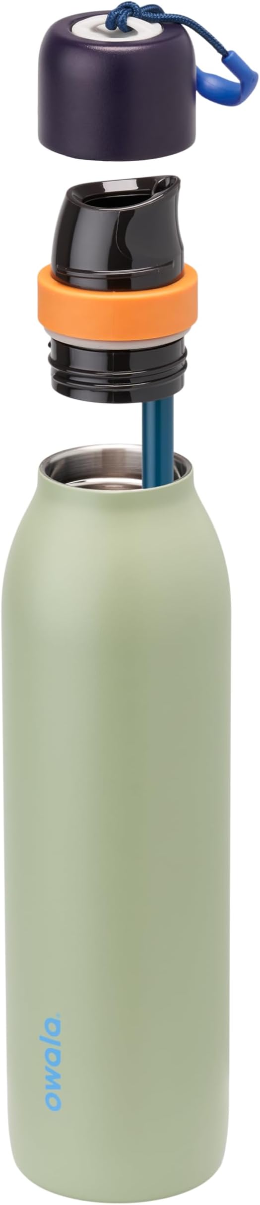 Owala FreeSip Twist Insulated Stainless Steel Water Bottle with Straw for Sports and Travel, BPA-Free, 24-oz, Blue/Green (Camo Cool)