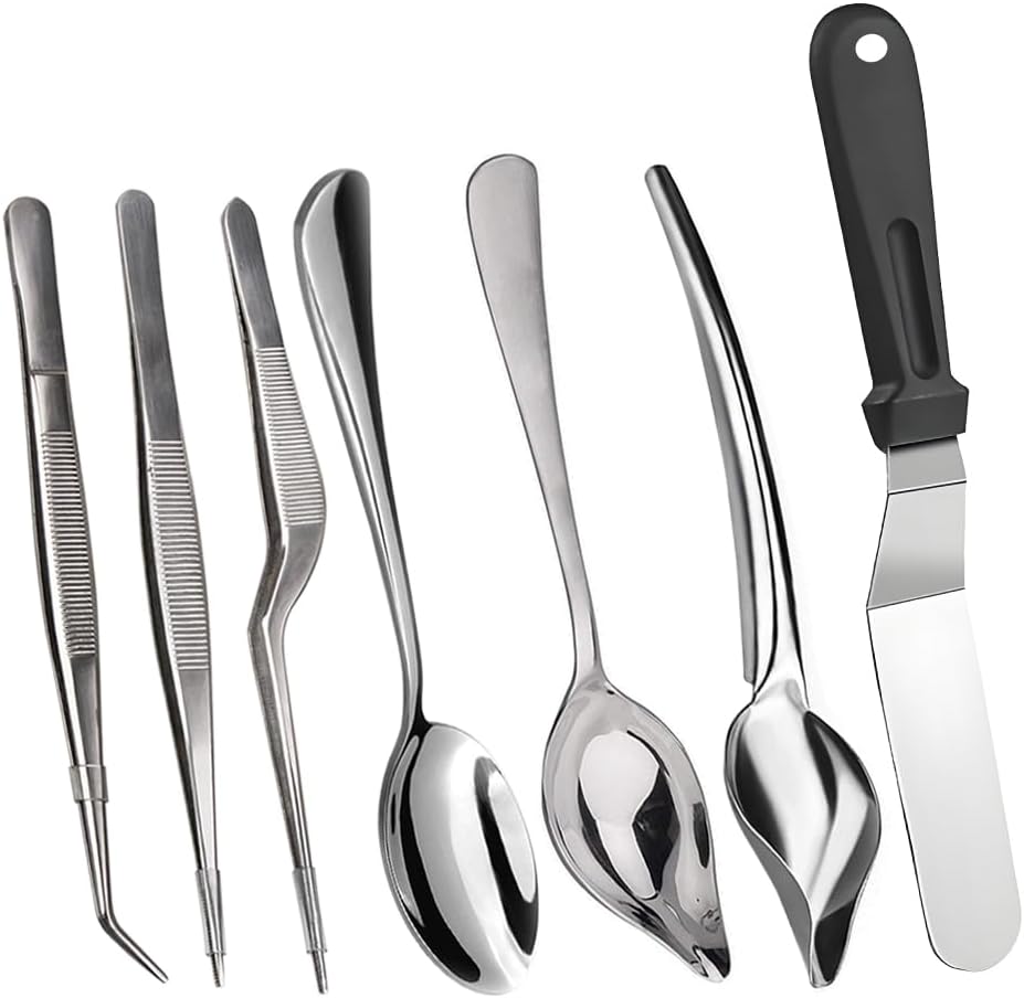 Culinary Specialty Tools,Professional Chef Plating Kit, 7 Piece, Stainless Steel
