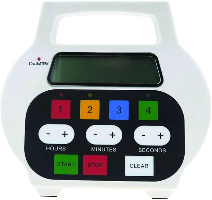 4-Channel Digital Timer, Digital Kitchen Timer, Extended Countdown for Long Cooking Process, Large LED Display for Food Cooking, Baking, Marinade, Roasting, Beef Boiling, Grilling by Chef Master 90218