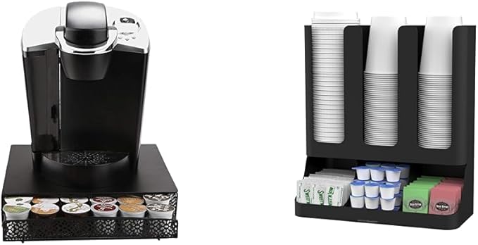 Mind Reader Coffee Pod Organizer and Condiment Station, Countertop Storage for 36 Pods, Cups, Coffee Accessories