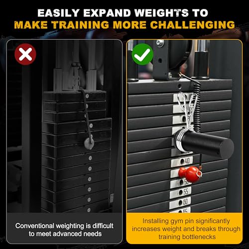 EVERYMATE Weight Stack Pin, Gym Pins for Weight Stack Machine, Weight Stack Extender Pin for Commercial Gym and Home Gym, Strength Training Equipment Attachments - color: ‎Dia:10mm Length:110mm（2 pack）