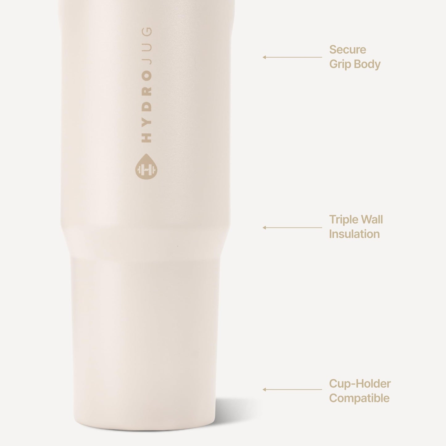 HydroJug Sport 32 oz Insulated Stainless Steel Water Bottle, Cream