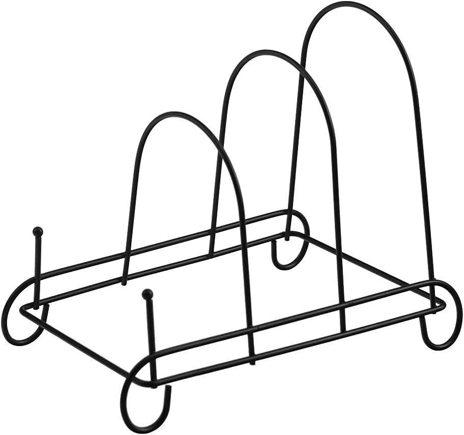 Artliving 3-Tier Plate Holder Display Stands - Metal Scrollwork Dish Rack - Cabinet Organizer - Set of 2
