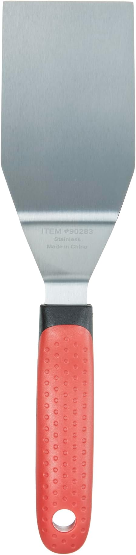 Chef Master 90283 High Heat Hamburger Turner Spatula, 4.92" x 2.76" Blade | Heat Resistant Handle | Slip Resistant Grip | Dishwasher Safe