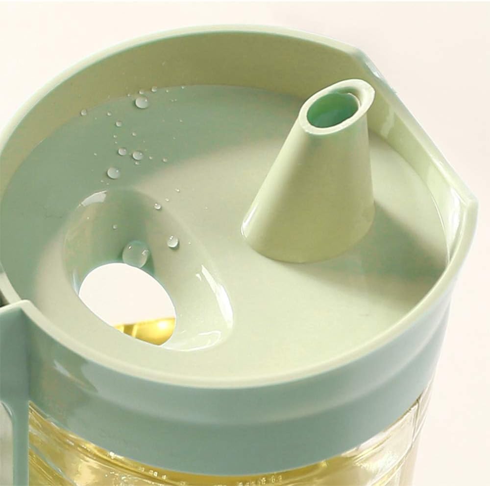 TENTA KITCHEN Oil Dispenser Vinegar Dispenser Maple Syrup Dispenser Glass Bottle Cruet No Drip Plastic Bottle Spout with Protective Cap drip Free Pour spout restarant 22Oz (Beige 1PC)