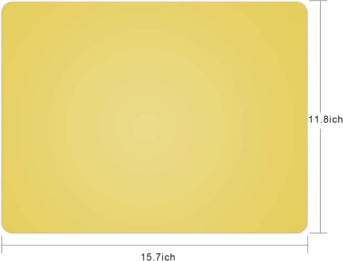 Silicone Placemats, Food-Grade Non-Slip Waterproof, Dining, Stain Resistant, Countertop Protector, Kitchen Counter Mat, Heat Resistant, Baking mat Dishwasher Safe (15.7x11.8Inch-4pack, Yellow)