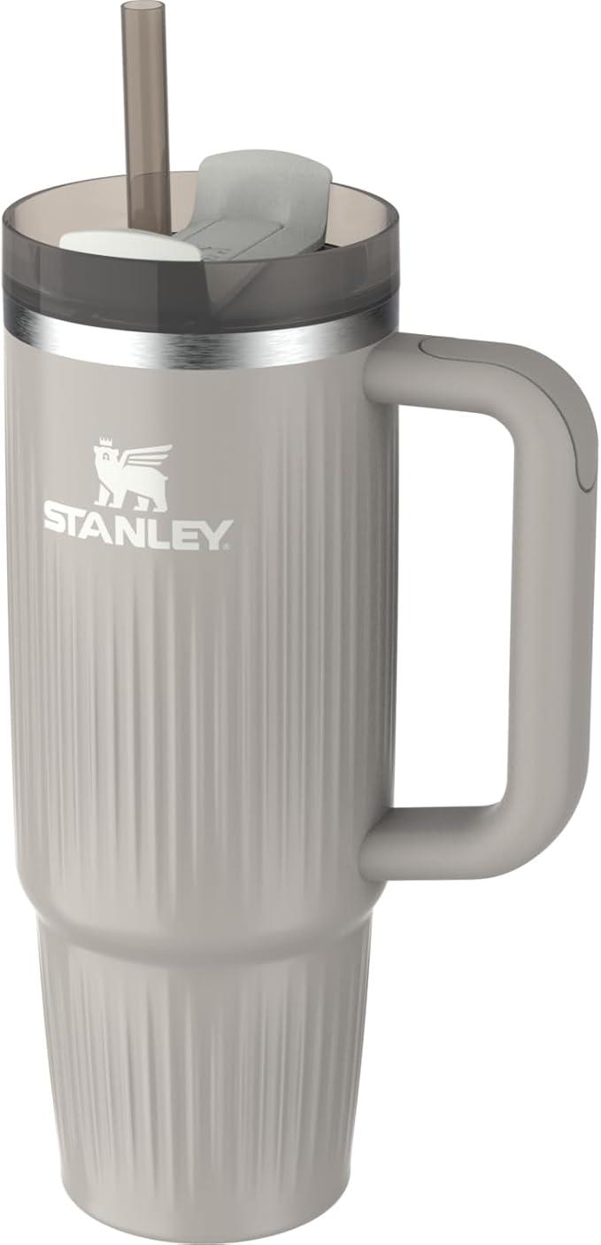 STANLEY Quencher H2.0 Tumbler with Handle and Straw 30 oz | Flowstate 3-Position Lid | Cup Holder Compatible for Travel | Insulated Stainless Steel Cup | BPA-Free | Fluted Ash Gloss