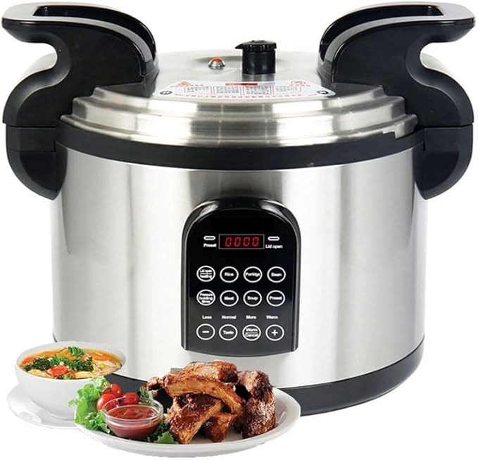 17.8QT Commercial Electric Pressure Cooker stainless steel Pressure Cooker | 24-hour Presetting |8 in 1 slow cooker with temperature control | LED Multifunction Food Warmer with nonstick pot
