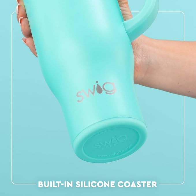 Swig Life 30oz Mega Mug, 30 oz Tumbler with Handle and Straw, Cup Holder Friendly, Dishwasher Safe, Extra Large Insulated Tumbler, Stainless Steel Water Bottle (Tutti Frutti)