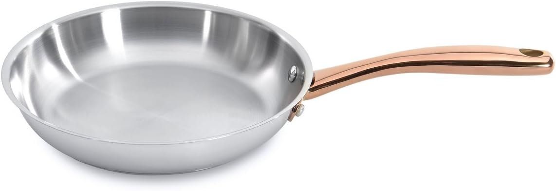 BergHOFF 11 Piece Ouro Cookware Set with Gold Handles, Silver/Rose, Large