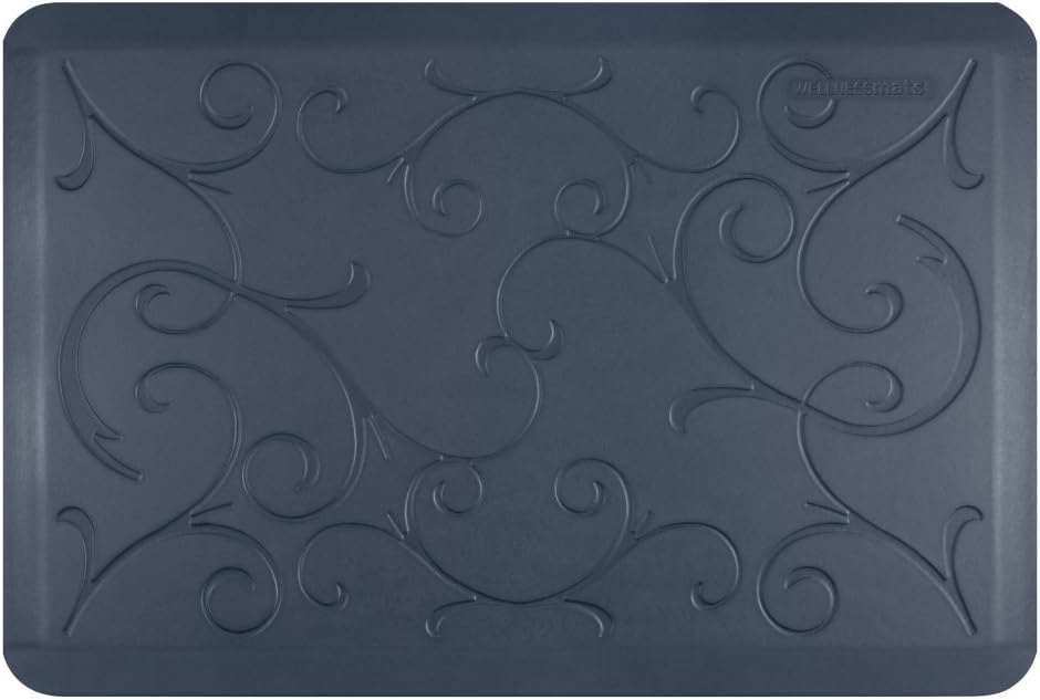 WellnessMats Bella Collection Anti-Fatigue Floor Mat, Polyurethane – Ergonomic Support Pad for Home, Kitchen, Garage, Office Standing Desk – Water Resistant - Made in USA