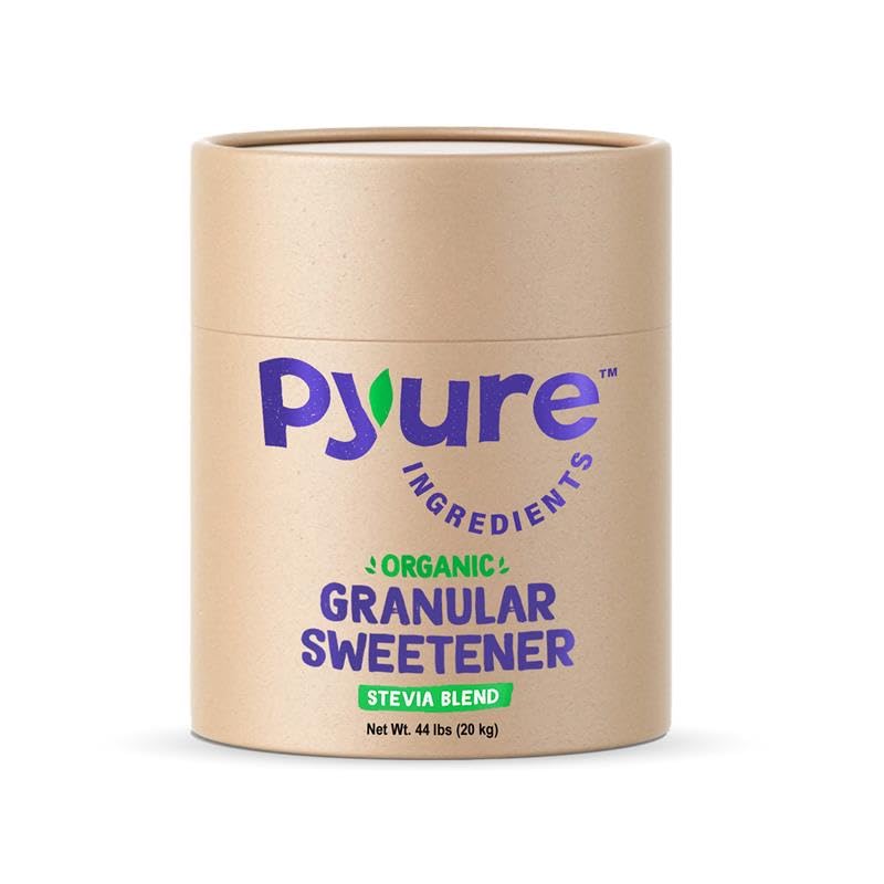 Pyure Organic All-Purpose Blend Stevia Sweetener | White Sugar Substitute, Zero Carb, Zero Sugar, Zero Calorie, Plant-Based Sweetener Perfect for Bakery & Restaurant Sugar Free Sweetening | 44 lb