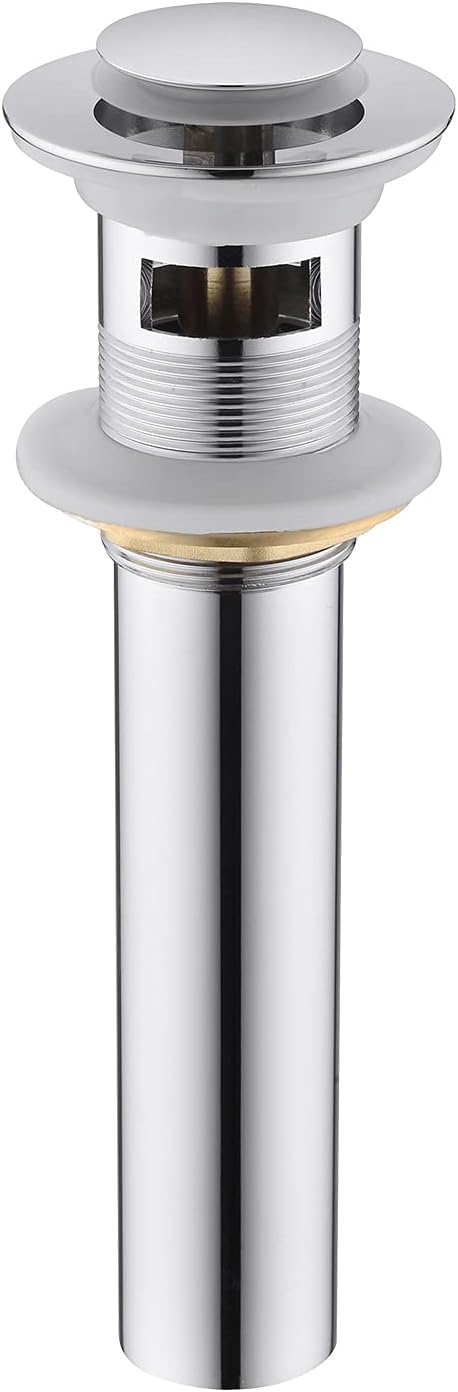 CREA Bathroom Sink Drain Chrome, Sink Stopper Pop Up Drain for Bathroom Vanity Kitchen Sink with Overflow