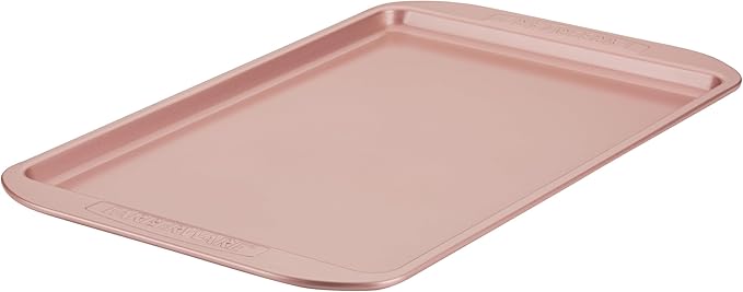 Farberware Nonstick Bakeware, Nonstick Cookie Sheet / Baking Sheet - 10 Inch x 15 Inch, Rose Gold Red