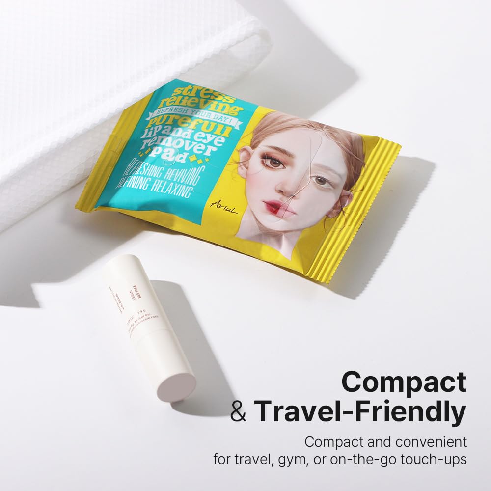 Ariul Purefull Lip & Eye Makeup Remover Pads – Oil-Infused Dual-Sided Pads, Gentle Exfoliation, Travel Friendly Compact Size, Korean Skincare (30 Pads x 3 Pack)