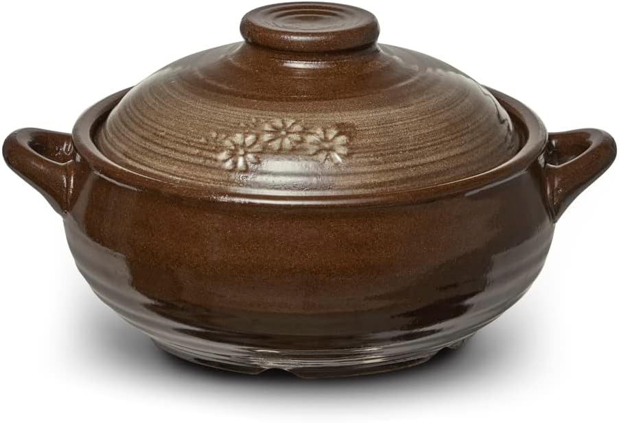 Dolsot Korean Stone Bowl Clay Pots For Cooking Korean Pot Ceramic Cooking Pot Korean Stone Bowl Onggi Kimchi Stone Donabe Crazy Claypot Ttukbaegi With Lid 뚝배기 (large 34oz)