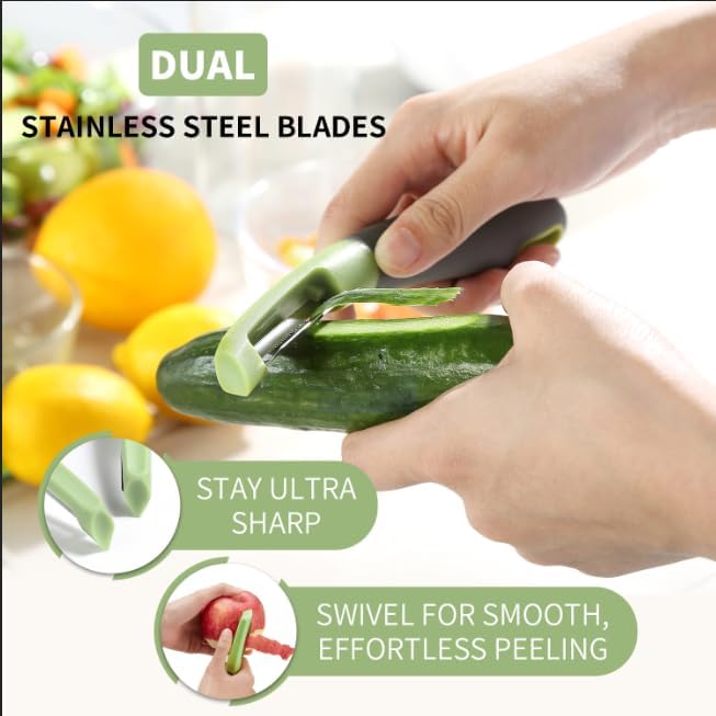Fanmusic Swivel peelers - potato peelers，Fruit and vegetable peelers for kitchen (2 pack)