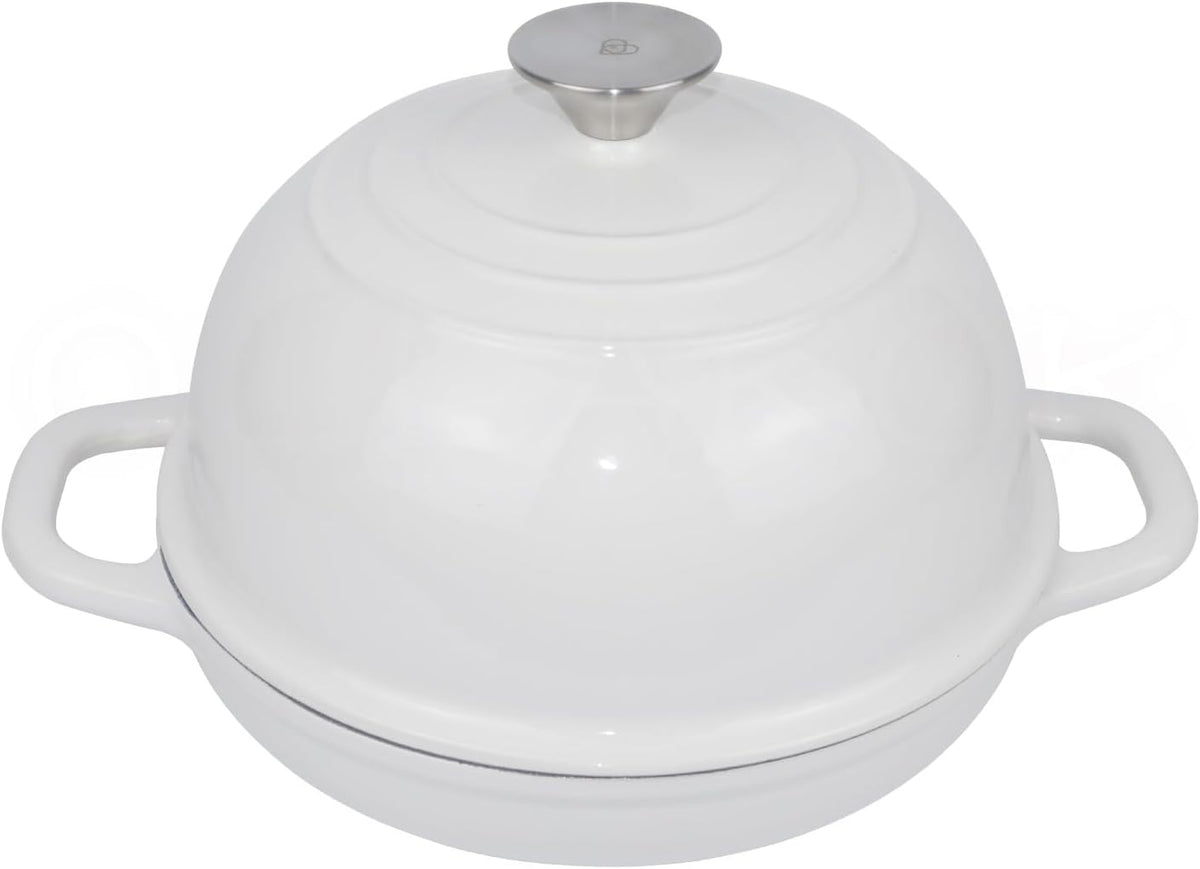 Dutch Oven for Bread Baking Bread Oven for Sourdough Bread Baking, Enameled Cast Iron Dutch Oven Pot with Lid 5 qt Cast Iron Bread Pan, White