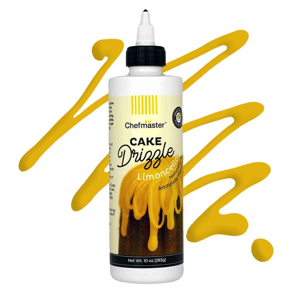 Limoncello-Flavored Cake Drizzle by Chefmaster, Edible Cake Drip Frosting for Decorating, Drip for Cakes, Cupcakes, Cookies, Donuts, 10 oz