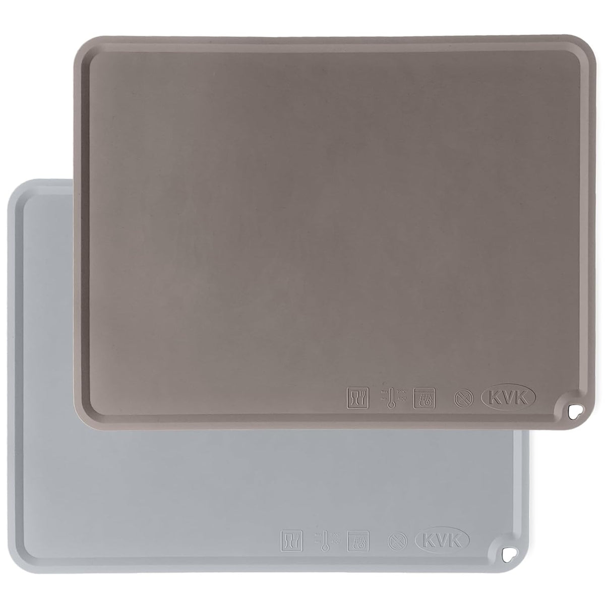 Silicone Placemat for Toddles Kids Non-Slip Reusable Portable Baby Placemats for Restaurant Stain-Proof Children Food Mats Eating Table Mat 2 Pack (Charcoal&Silver Gray)