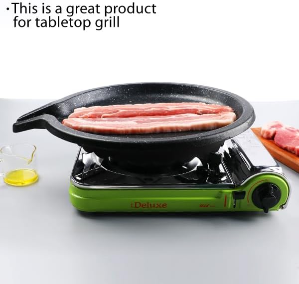 Stovetop Korean BBQ Grill Pan, 15 inch, Cast Aluminum, for indoor outdoor
