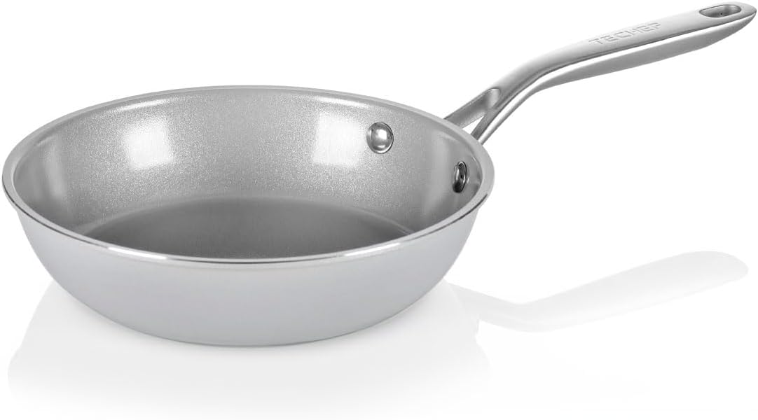 TECHEF - CeraTerra - 8 inch Ceramic Frying Pan – PFAS, PTFE & PFOA-Free, Toxin-Free Ceramic Coating, Induction-Ready, Oven & Dishwasher Safe, Ceramic Nonstick Frying Pan Made in Korea