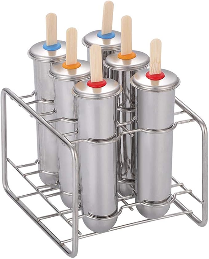 Joyeee Stainless Steel Popsicle Mold Popsicle Tray, Ice Cube Ice Pop Mold Ice Cream Maker Cakesicle Frozen Pop Tray Popsicles Maker Mold For Ice Candy Lolly Pops, Juice & Fruit Smoothies (Set of 6) #6