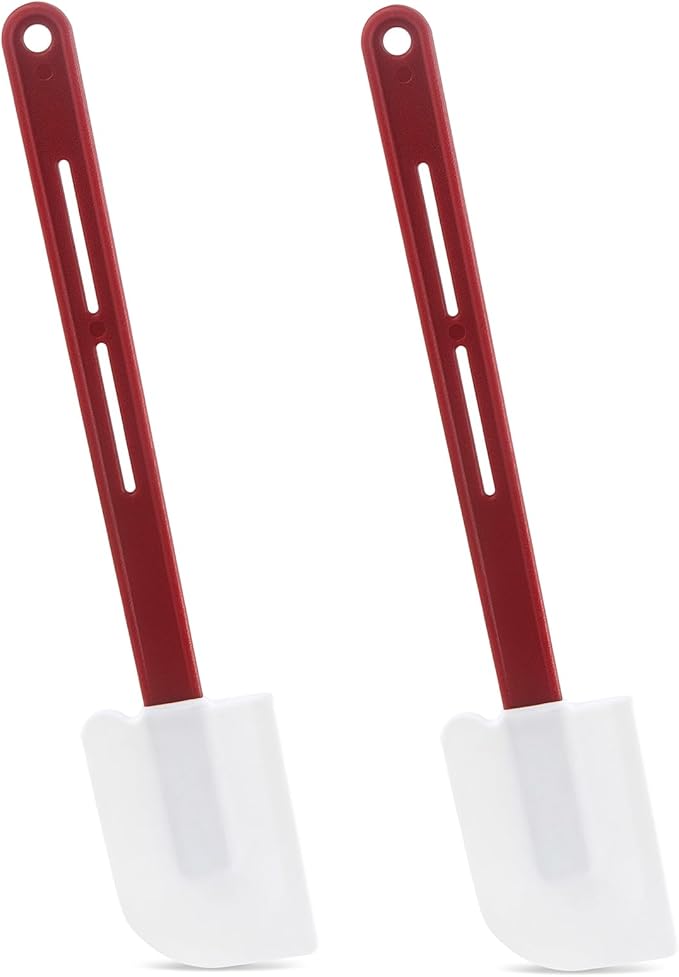 Commercial Silicone Baking Spatula Set of 2, 16-Inch Nonstick Silicone Rubber Spatulas, High-Temp Rubber Spatulas for Cooking, BPA-Free & Dishwasher Safe
