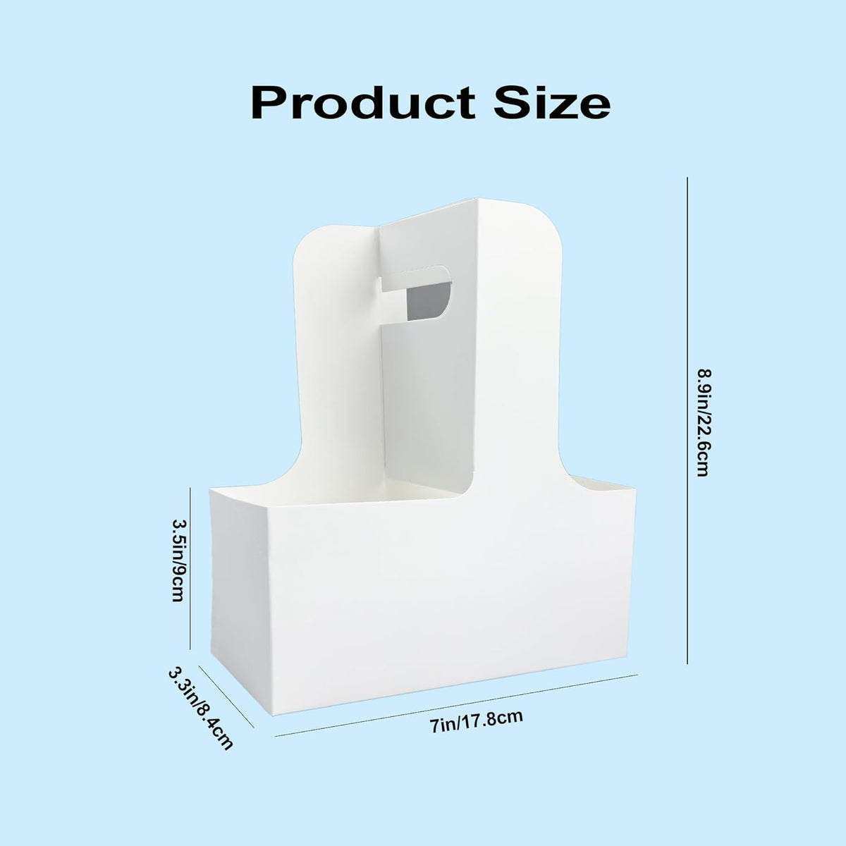 30 Pack 2-Cup Drink Carrier with Handle, Disposable White Cardboard Paper Cup Holder for Cold/Hot Drinks,Cup Carrier for Coffee or Food Delivery, Take Out Cup Carriers, Mlfklmkl