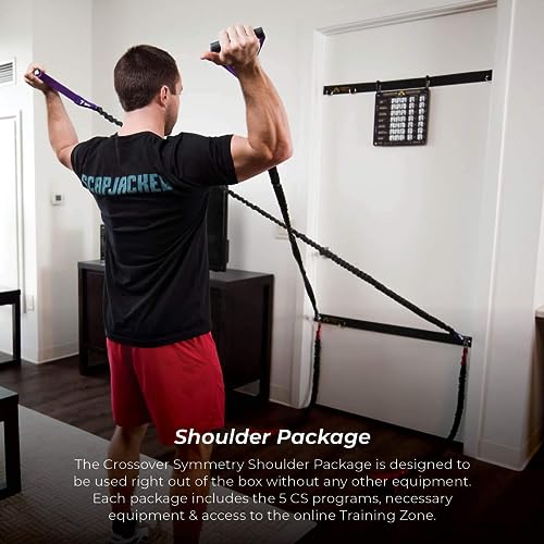 Crossover Symmetry Shoulder System Includes Two Sets of Resistance Bands Attachments Training Guide Exercise Chart Online Workouts for Home Fitness Rehab Rotator Cuff Exercises - style: Athletic Wall Mounts