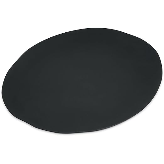 Carlisle FoodService Products Ridge Reusable Plate Rimless Plate for Home and Restaurant, Melamine, 11 Inches, Slate, (Pack of 12)