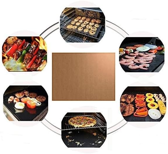 Large Oven Liners，5 PACK Heavy Duty Teflon Oven Liners,BBQ Grill Mats for Bottom of Oven for Gas, Electric and Fan Assisted Ovens，Baking Mat, Oven Protector Sheets，Reusable
