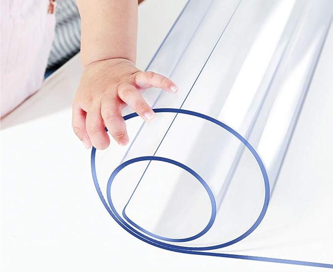 Clear Plastic Table Protector PVC Tablecloth Cover Vinyl Table Cloths Easy Clean Waterproof Wipeable Furniture Desktop Topper Pad for Dining Kitchen Conference Coffee Computer Desk Mat 40X72 inch