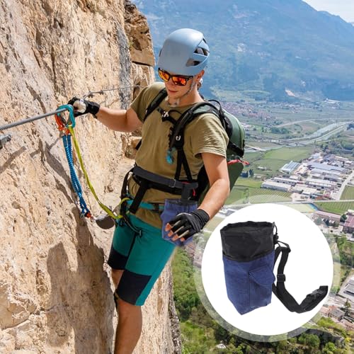 Outanaya Bouldering Chalk Bag Rock Climbing Chalk Holder with Storage Pouch and Waist Belt for Outdoor Climbing and Gymnastics