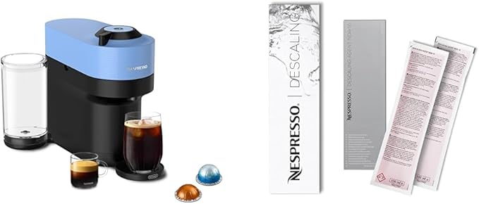 Nespresso Vertuo Pop+ Coffee and Espresso Machine by De'Longhi, Pacific Blue Descaling Kit