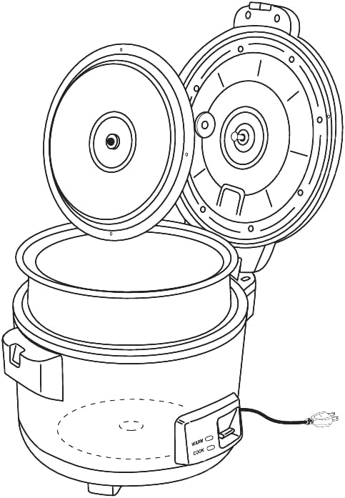 Pantin Commercial Rice Cooker & Warmer - 35 Cups Uncooked / 70 Cups Cooked, Extra Large Capacity Rice Cooker with Nonstick Inner Pot & Switch Press, 120V/1500W, ETL Listed
