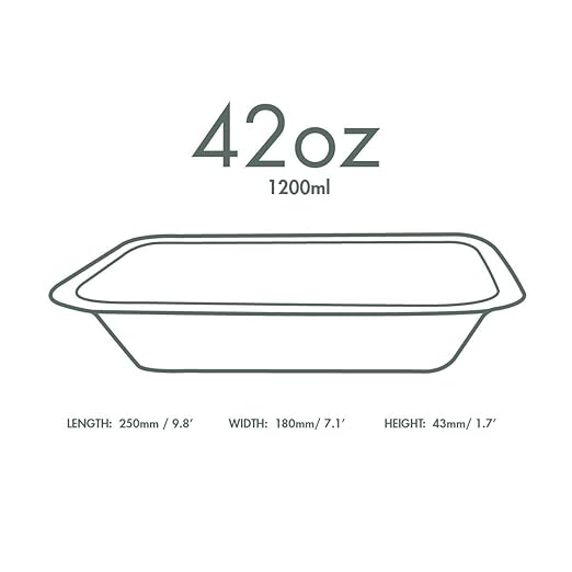 Vegware Compostable 42oz Molded Fiber To Go Containers, Case of 600, Nourish, No-Added PFAS, Reuseable, Bagasse, Meal Prep Food Storage, Suitable for Hot or Cold Food, Choice of Size 5 Lids & bases