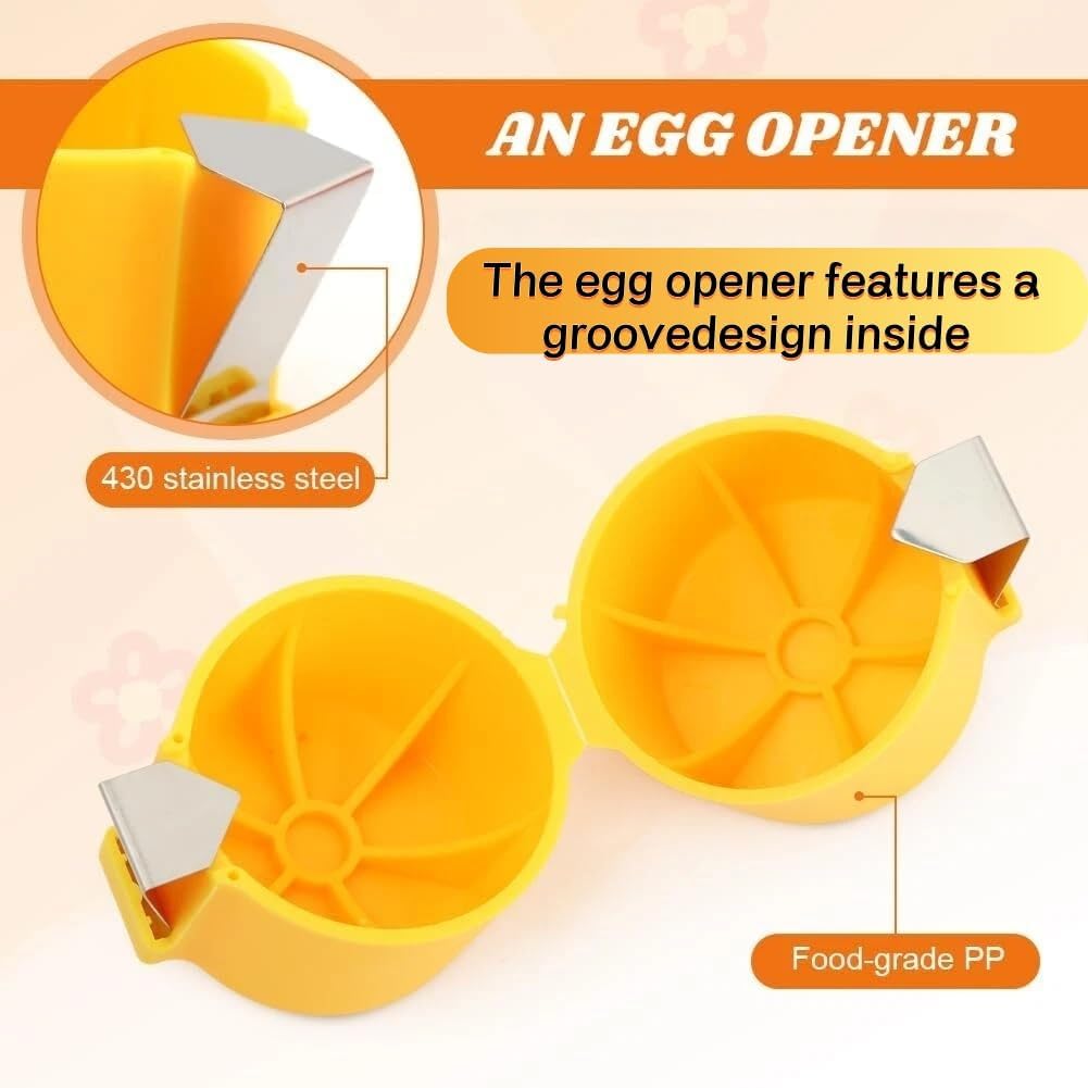 Stainless Steel Egg Opener,Egg Opener For Hard Boiled Eggs,Efficient Egg Cracking Tool，Perfect For Baking, No Shells，No Mess – Perfect Omelets, Scrambled Eggs & Baking. (yellow)
