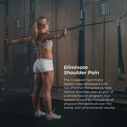 Crossover Symmetry Shoulder System Includes Two Sets of Resistance Bands Attachments Training Guide Exercise Chart Online Workouts for Home Fitness Rehab Rotator Cuff Exercises - style: Elite Wall Mounts