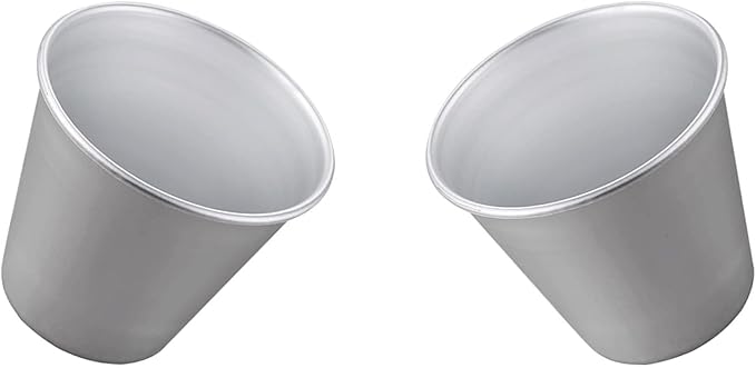 6 Packs Popover Pan, Aluminium Pudding Tin Cup Baking Maker, Individual Muffin Chocolate Molten Brownie Tumbler Raspberry Souffle Cupcake Moulds - Round Pudding 3.2"x 2.9"