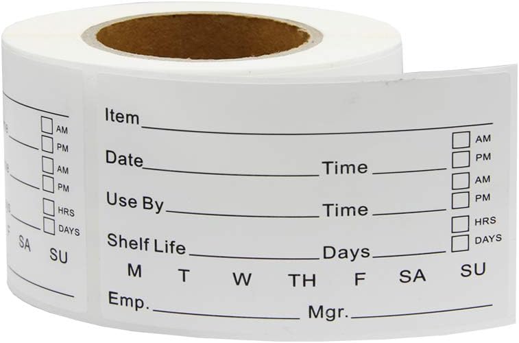 Hcode 2 x 3'' Self-Adhesive Removable Freezer Food Labels- Easy Clean Leaves No Residue- Cooler Food Storage Freezer Stickers Plastic Paper Perfect for Reusable Containers 300 Stickers (2x3 Fill in)
