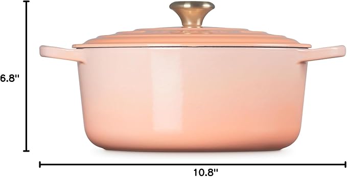 Le Creuset Enameled Cast Iron Signature Round Dutch Oven, 5.5 qt., Peche
