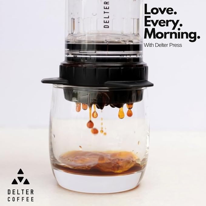 Delter Coffee Press Smoked Grey Edition with Metal Filter Included