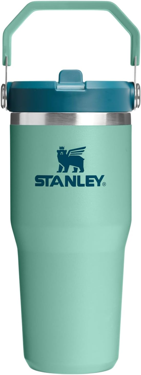 STANLEY IceFlow 2.0 Flip Straw Tumbler with Handle 14 oz | Twist On Lid and Flip Up Straw | Leakproof Water Bottle | Insulated Stainless Steel | BPA-Free | Spring Green