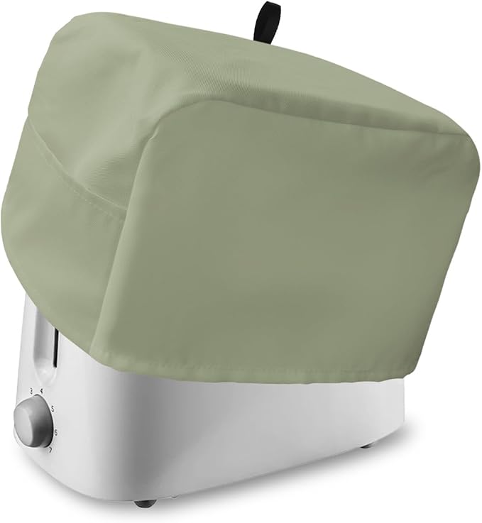 Sage Green Bread Maker Toaster Cover with Pockets, Dust-Proof - 12x11x8in