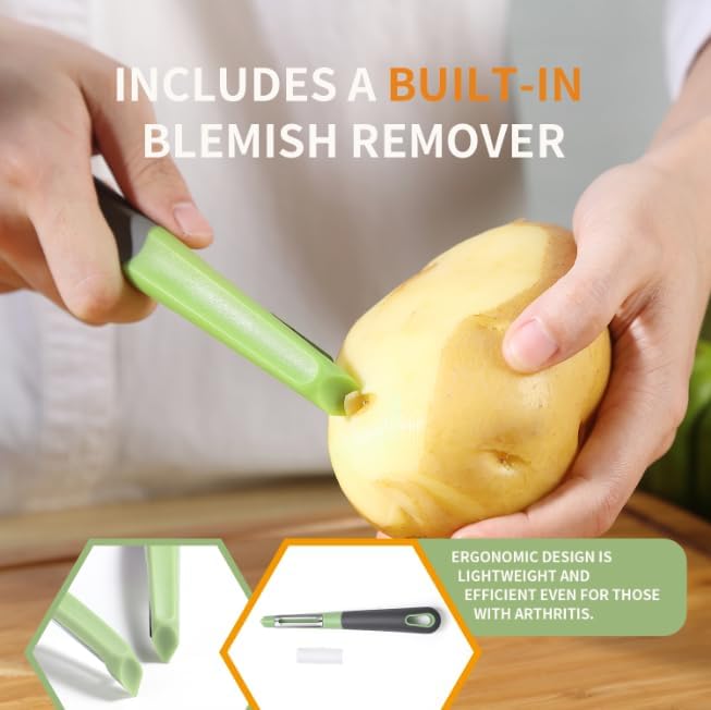 Fanmusic Swivel peelers - potato peelers，Fruit and vegetable peelers for kitchen (2 pack)